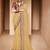cream embroidered bandhani saree