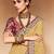cream embroidered bandhani saree