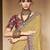 cream embroidered bandhani saree