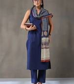 formal women ethnic motifs regular cotton kurta with trousers & with dupatta