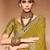 olive embroidered bandhani saree