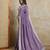 Purple embroidered silk blend designer saree