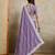 Purple embroidered silk blend designer saree