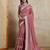 pink embroidered silk blend designer saree