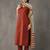 structured women regular cotton kurta with trousers & with dupatta