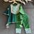 Green printed cotton silk kurta set