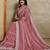 pink embroidered silk blend designer saree