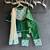 Green printed cotton silk kurta set