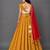 Off white yellow red printed cotton silk lehenga set