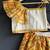 Off white yellow red printed cotton silk lehenga set