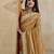 mustard embroidered silk blend saree