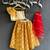 Off white yellow red printed cotton silk lehenga set