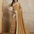 mustard embroidered silk blend saree