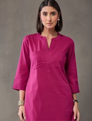 structured women regular cotton kurta with palazzos 3