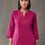 structured women regular cotton kurta with palazzos