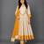 Off white orange printed cotton silk anarkali set