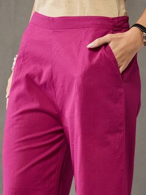 structured women regular cotton kurta with palazzos 4