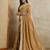mustard embroidered silk blend saree
