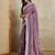 mauve embellished embroidered silk blend saree