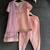 Pink lavander printed cotton silk kurta dhoti set