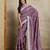 mauve embellished embroidered silk blend saree