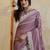 mauve embellished embroidered silk blend saree