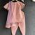 Pink lavander printed cotton silk kurta dhoti set