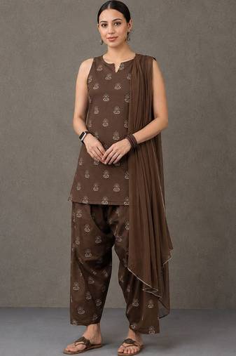 smart printed kurta set