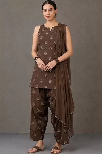 smart printed kurta set