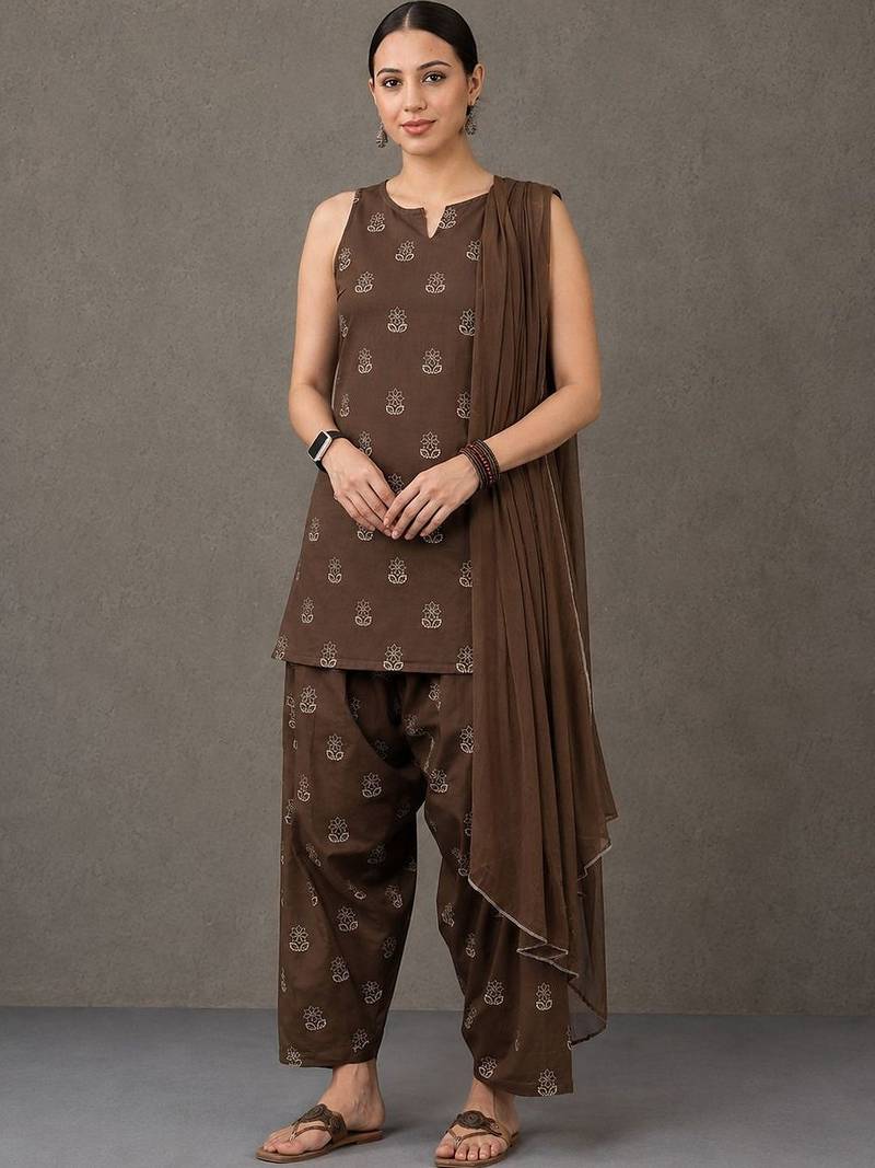 smart printed kurta set