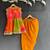 Orange printed georgette co ord set