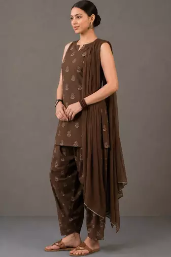 smart printed kurta set