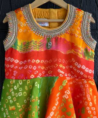 Orange printed georgette co ord set 5