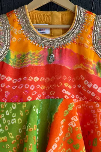 Orange printed georgette co ord set