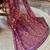 magenta embellished sequinned net saree with blouse piece
