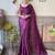 magenta embellished sequinned organza saree