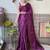 magenta embellished sequinned organza saree