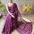 magenta embellished sequinned organza saree