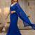 blue embellished embroidered pure georgette saree