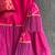 Fuchsia pink woven brocade sharara set