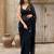 black ethnic motifs embroidered pure georgette saree