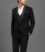 Black embroidered shawl lapel tuxedo set