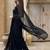 black ethnic motifs embroidered pure georgette saree