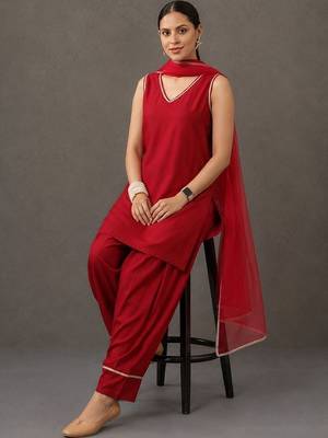 formal women regular kurta with patiala & with dupatta 2