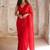 red embellished embroidered pure georgette saree