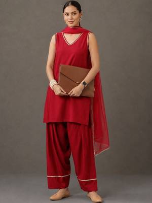 formal women regular kurta with patiala & with dupatta 3