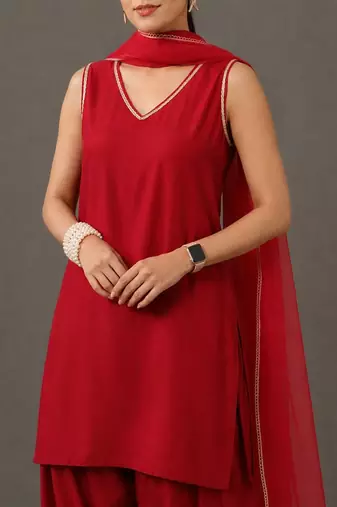 formal women regular kurta with patiala & with dupatta