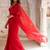 red embellished embroidered pure georgette saree