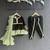 Green woven velvet kurta dhoti set