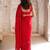 red embellished embroidered pure georgette saree